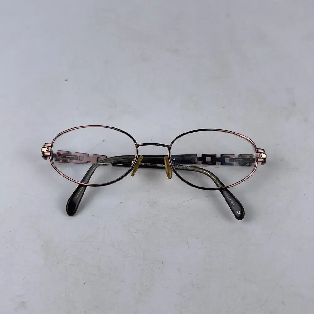 Tempo 001 Eyeglasses Frame Womens Bronze Gold‎ Metal Oval 53-19-140